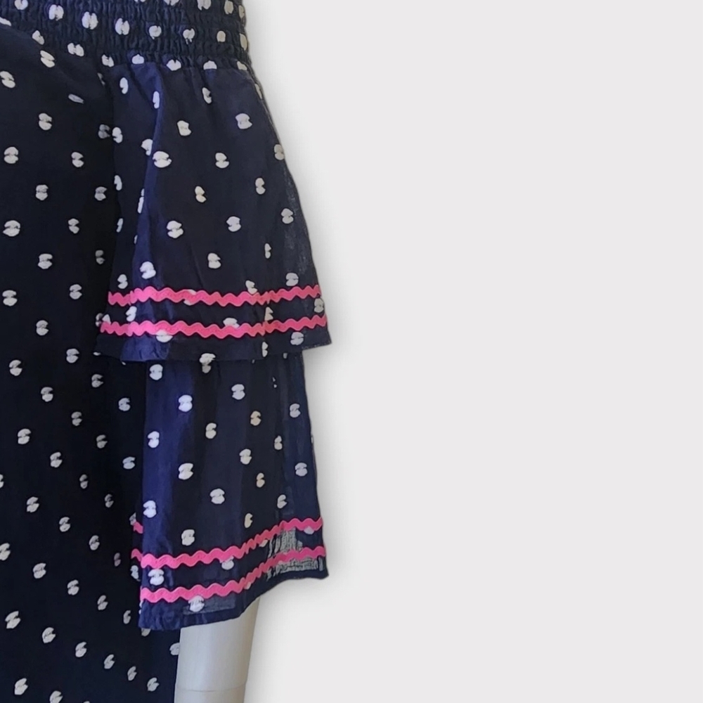Sail to Sable Navy and Pink Off-Shoulder Mini Dress M - Picture 5 of 6